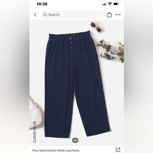 Navy blue wide leg pants Shein Curve 2xl